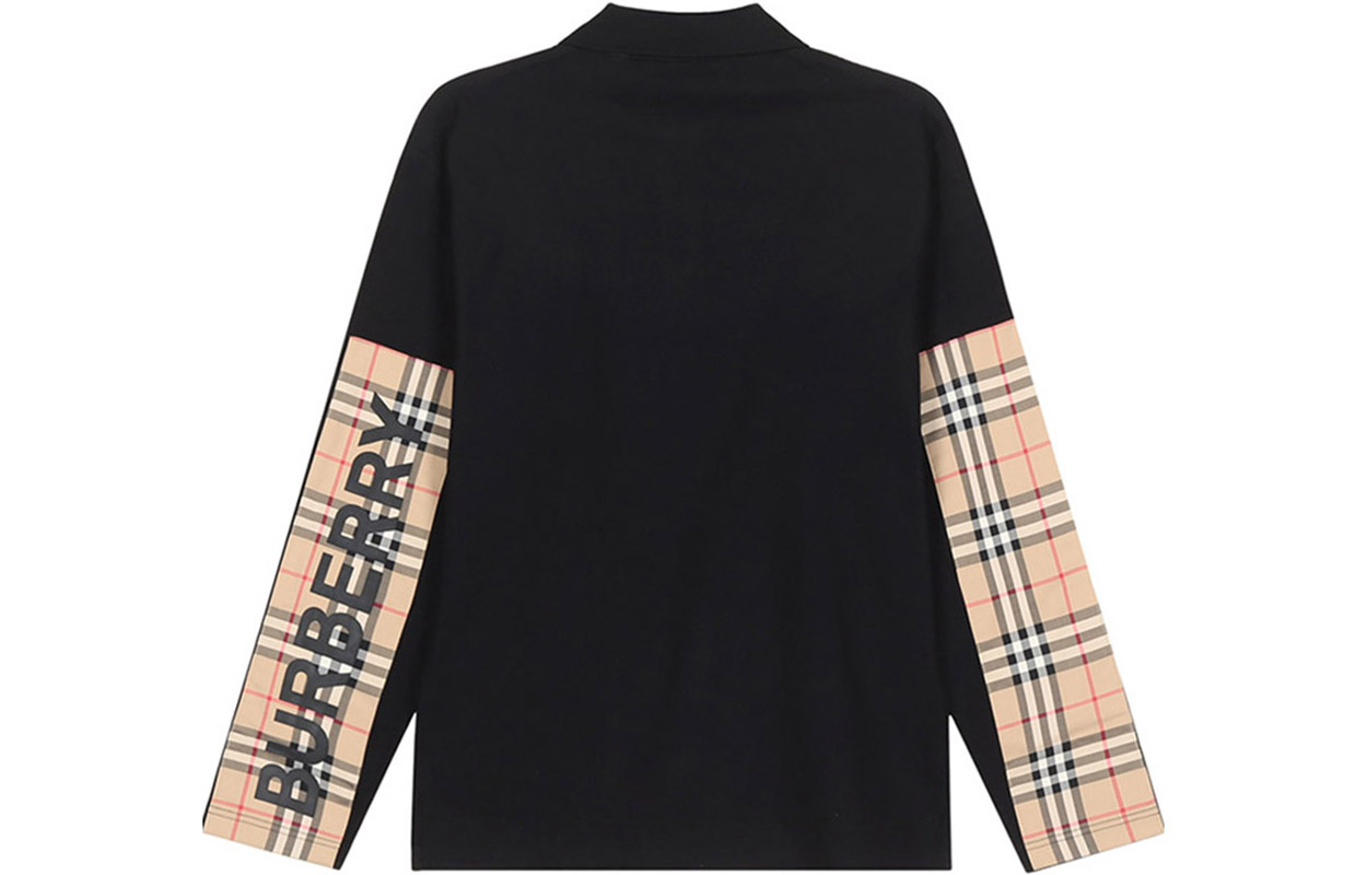 Женская футболка-поло Burberry (черная) — фото 2