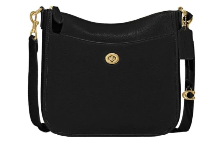 COACH Chaise Leather Crossbody Bags Large Women's Black