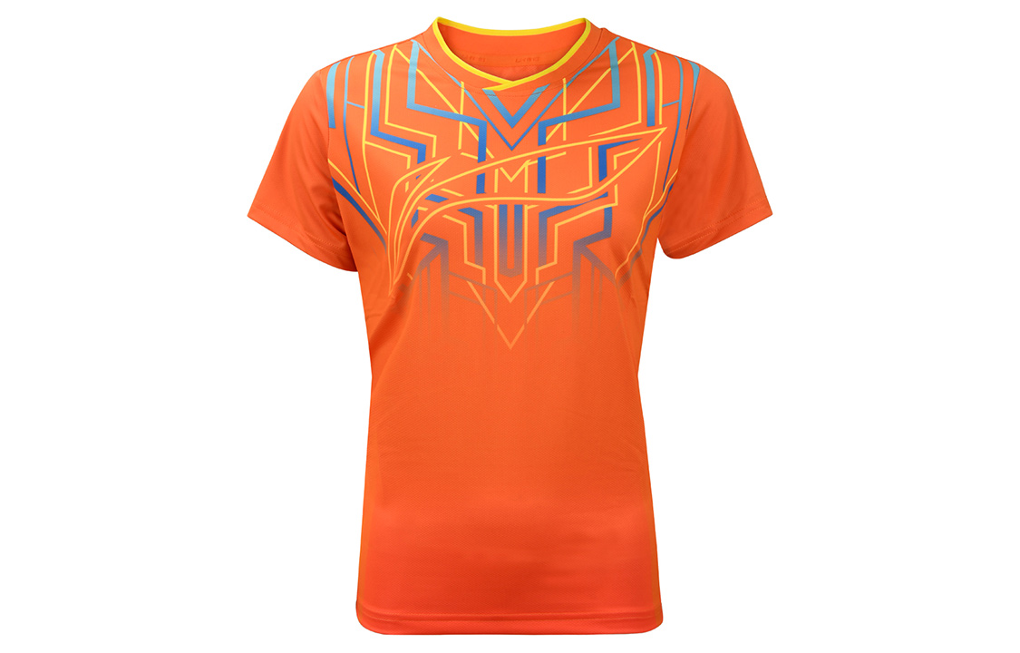 Li Ning Table Tennis Clothing Women’s Flame Orange Crew Neck Moderate