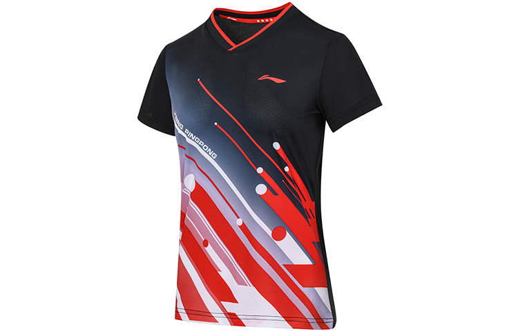 Li Ning Table Tennis Collection Table Tennis Clothing Women’s Black V Neck Moderate