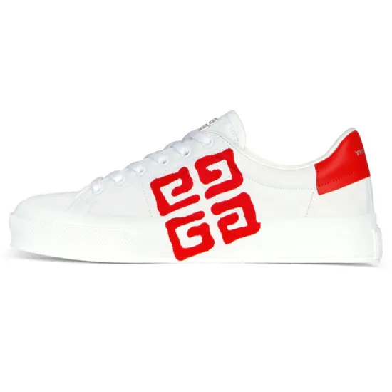 Givenchy City Skateboard Shoes Men Low-Top White Red