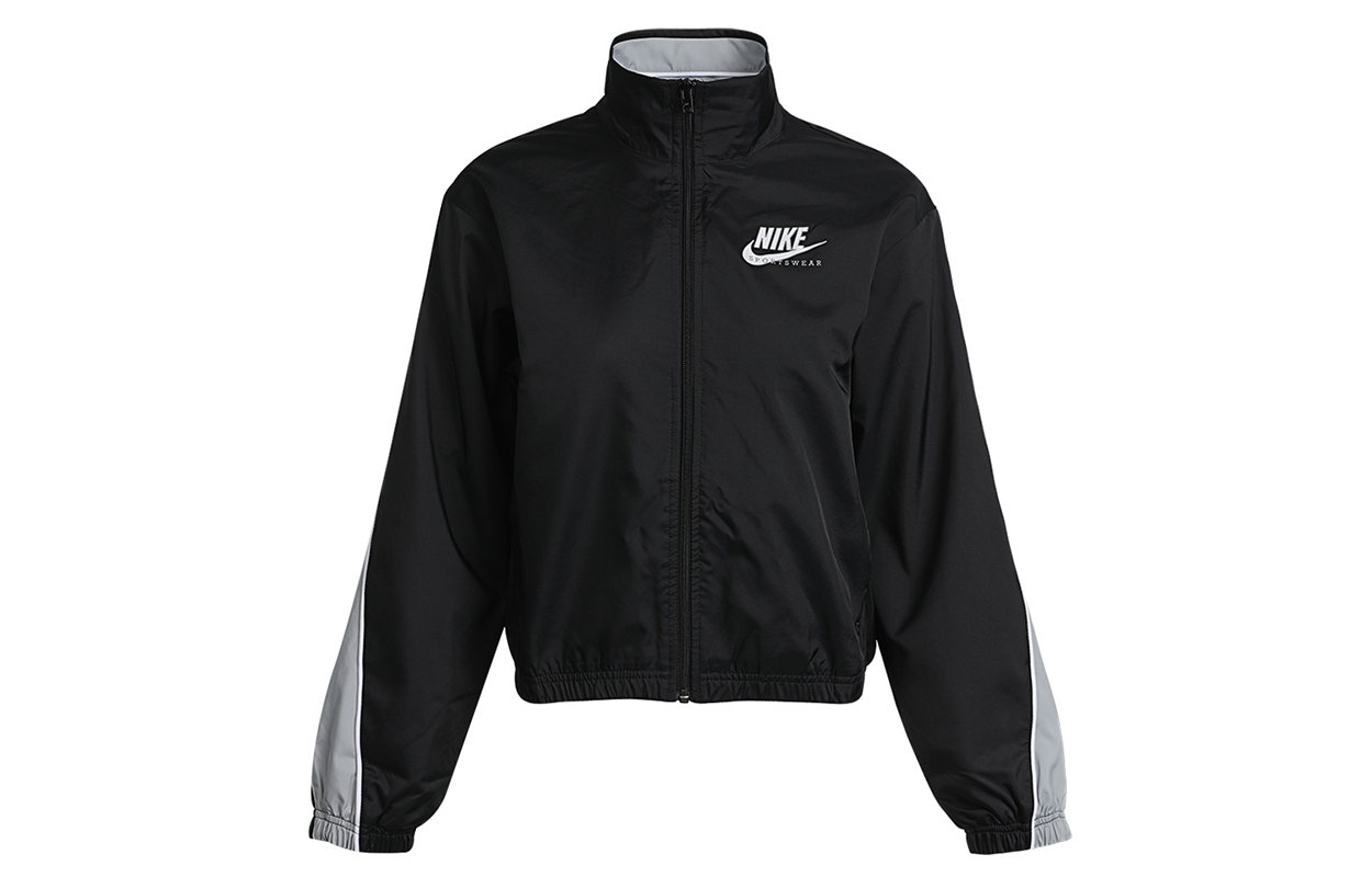 Женская куртка Nike W Nsw Heritage Jkt Wvn (черная) — фото 2