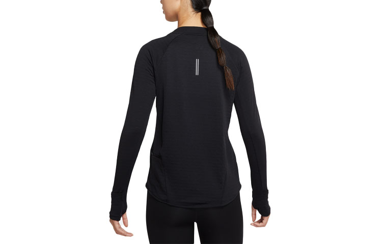 Nike Solid Color Fleece Lined Crew Neck Logo Micro Label Running Thumb Loop Crew Neck Long Sleeved Slim Fit Tight Fit