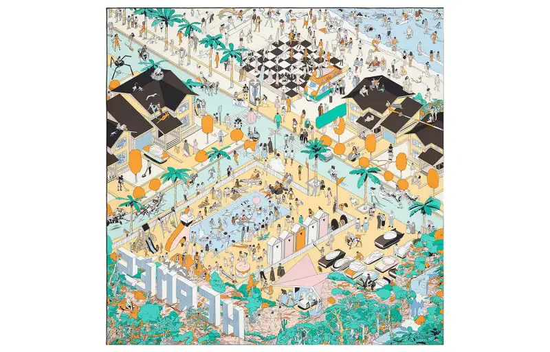 HERMES On The Beach Scarves Women's Green