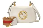 GUCCI Blondie Leather Shoulder Bag, Crossbody Bag, Handbag Mini Women's White