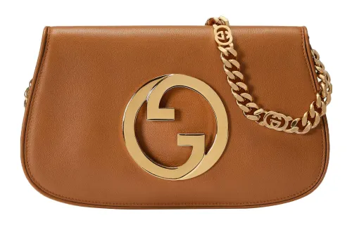 GUCCI Leather Handbag, Crossbody Bag, Shoulder Bag Women's Light Brown Yellow