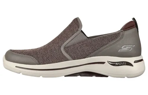 Skechers Go Walk Arch Fit Fabric Cushioning Abrasion Resistant Breathable Lightweight Low top Casual Shoes Men's Taupe