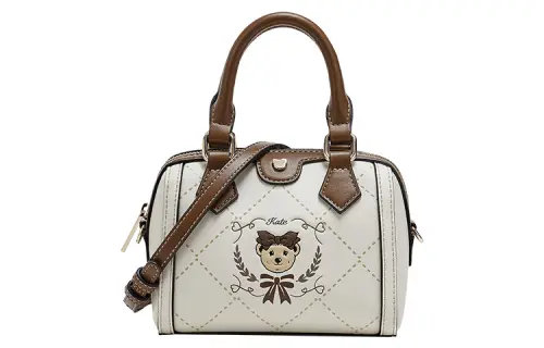 Teenie Weenie PU Leather Pillow Bag, Boston Bag, Crossbody Bag Small Women's Brown