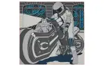 HERMES Knit Scarves Unisex Charcoal Gray/Gray/Blue
