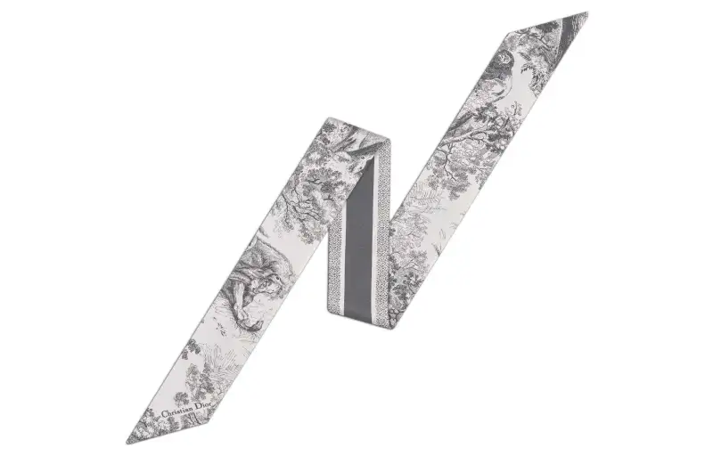 DIOR Mulberry Silk Scarves Women's Gray