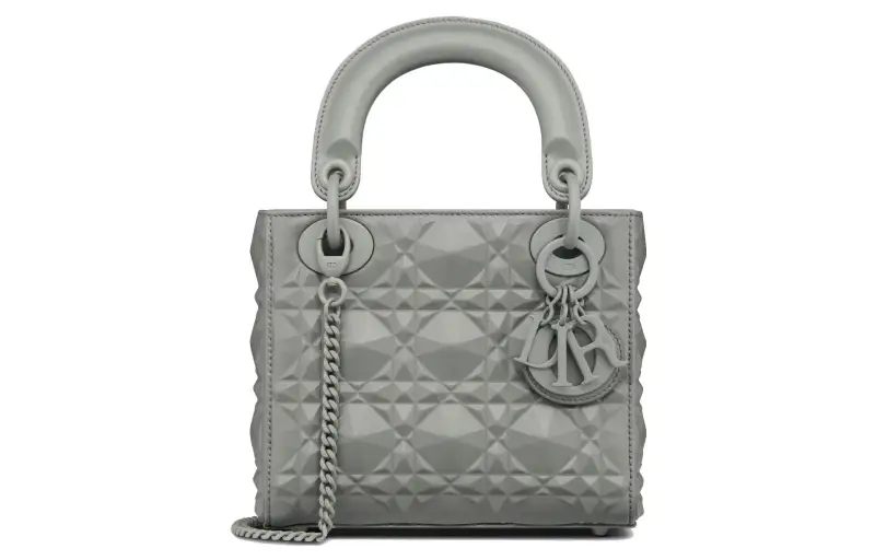 DIOR Lady Dior Cow Leather Shoulder Bag, Crossbody Bag, Handbag Mini Women's Gray