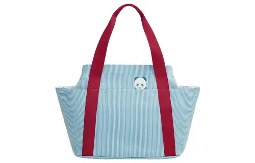 HERMES Bolide Passe passe Canvas Bag, Portable Crossbody Bag, Shoulder Bag Women's Blue Panda
