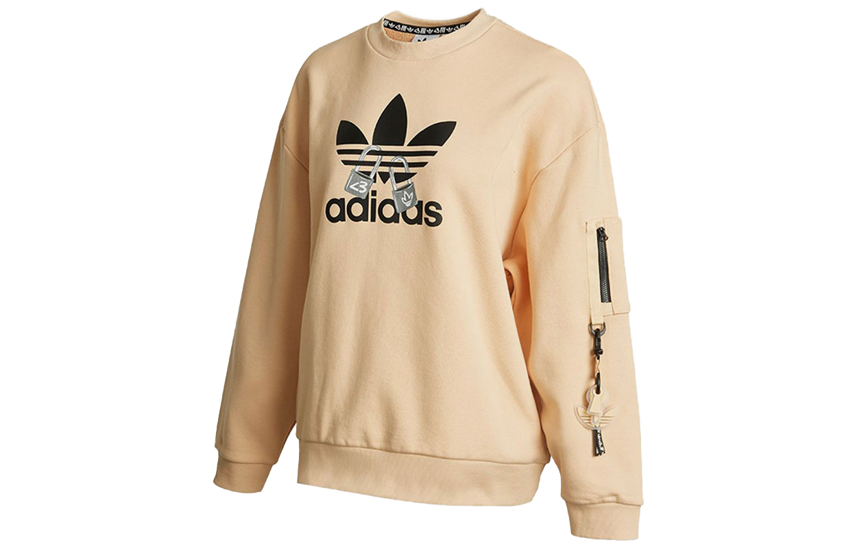 Женское худи adidas originals Vday Crew (янтарно-желтое) — фото 3