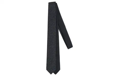 HERMES Ties Men's Charcoal Gray/Light Gray