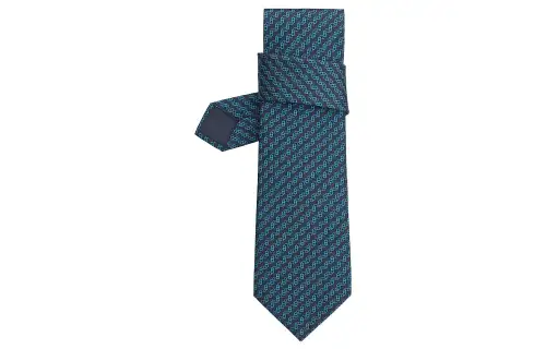 HERMES Maillons Ties Men's Dark Marine Blue