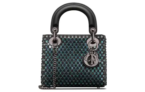 DIOR Lady Dior Cow Leather Handbag, Shoulder Bag, Crossbody Bag Mini Women's Sky Blue