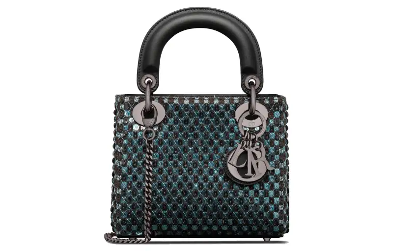 DIOR Lady Dior Cow Leather Handbag, Shoulder Bag, Crossbody Bag Mini Women's Sky Blue