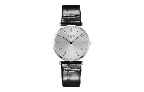 LONGINES Jialan Collection Quartz Movement Men's Watches Watch 36mm Gray Dial Stainless Steel Case Leather Strap