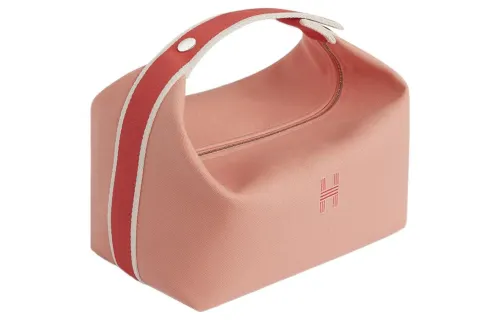 HERMES Bride a Brac Cotton Storage Bag Handbag, Toiletry Bag Large Women's Guava