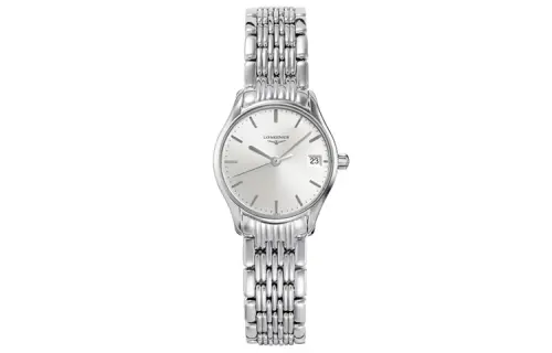LONGINES Lvya Collection Quartz Movement Women's Watch 25mm Silver Dial Stainless Steel Case
