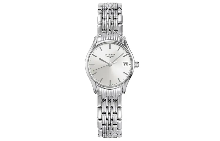 LONGINES Lvya Collection Quartz Movement Women's Watch 25mm Silver Dial Stainless Steel Case