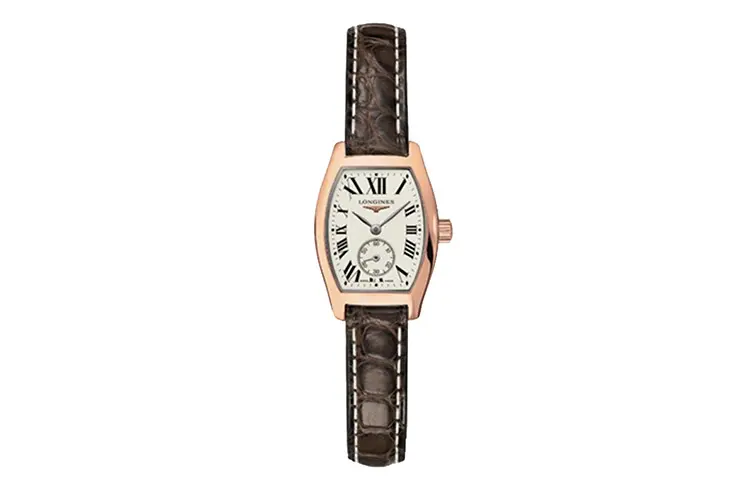LONGINES Collection Quartz Movement Women's Watch 26.5mm White Dial 18K Rose Gold Watch Case
