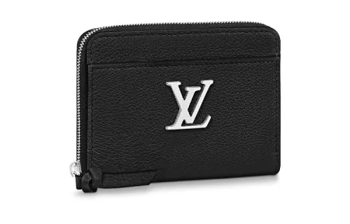 LOUIS VUITTON Zippy Leather Coin Purse Men's Black