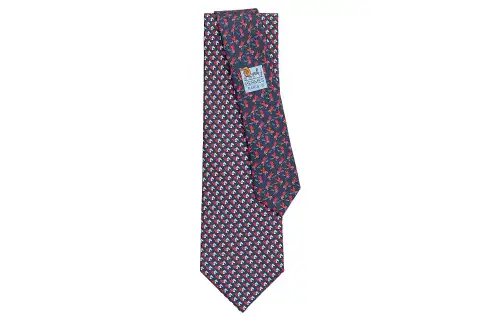 HERMES Twillbi Ties Men's Marine Blue/Sky Blue/Red
