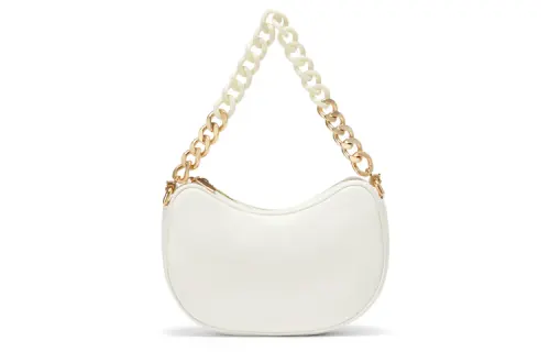 CHARLES&KEITH Zipper Pu Shoulder Bag Regular Women's White/Chocolate