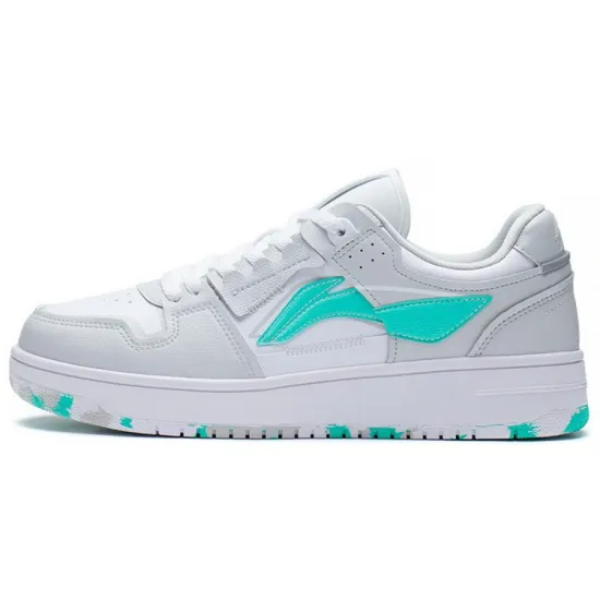 LiNing Tianji Anti Slip And Wear Resistant Lightweight Low Top Skateboard Shoes Men's White Gray Green