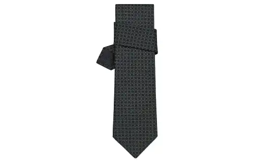 HERMES H Azulejos Ties Men's Black/Charcoal Gray/Turquoise Blue
