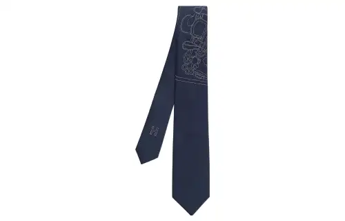 HERMES Brides De Gala Ties Men's Marine Blue/Cream