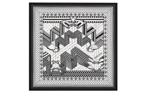 HERMES Scarves Women's Black/White