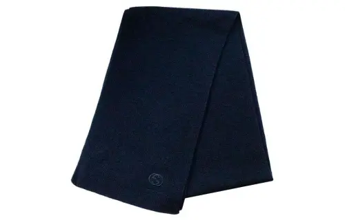 GUCCI Wool Knit Scarves Unisex Marine Blue