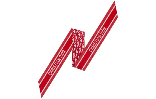 DIOR Mulberry Silk Scarves Unisex Red