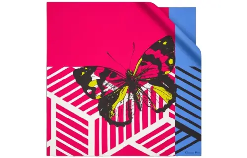 DIOR Scarves Unisex Bright Pink/Fluorescent Blue