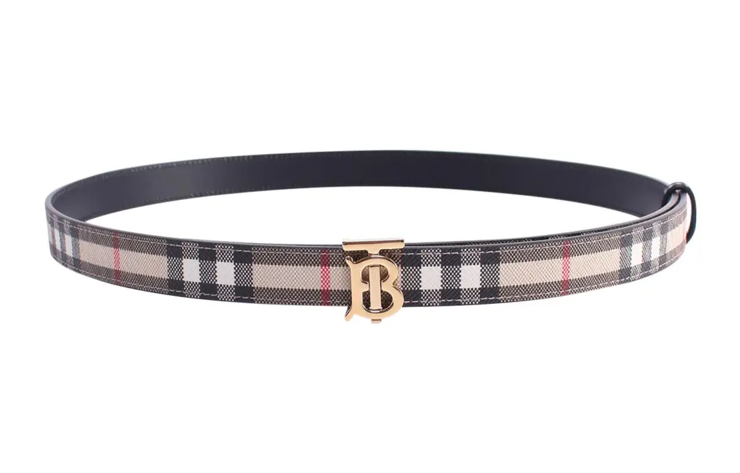 Burberry Calfskin Leather Belts Women's Beige/Black