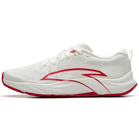 ANTA Asphalt Road Fighter 1.0 Running Shoes Men Low-Top Ivory White/University Red