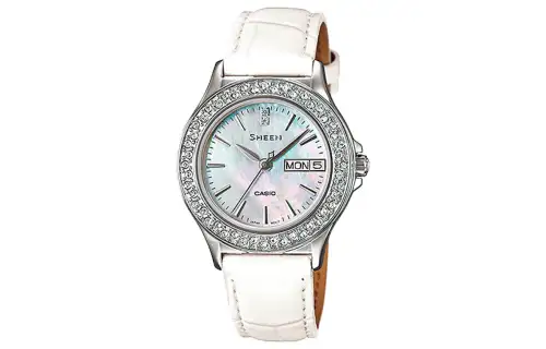 CASIO Women's SHEEN Mother Of Pearl Color Watch SHE-4800L-7A
