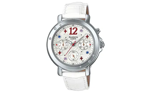 CASIO Women's SHEEN 37.4mm White Watch SHE-3033L-7A2