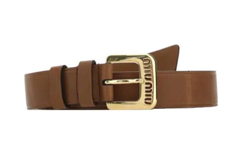 【Replicated_PM】cut-out logo leather belt