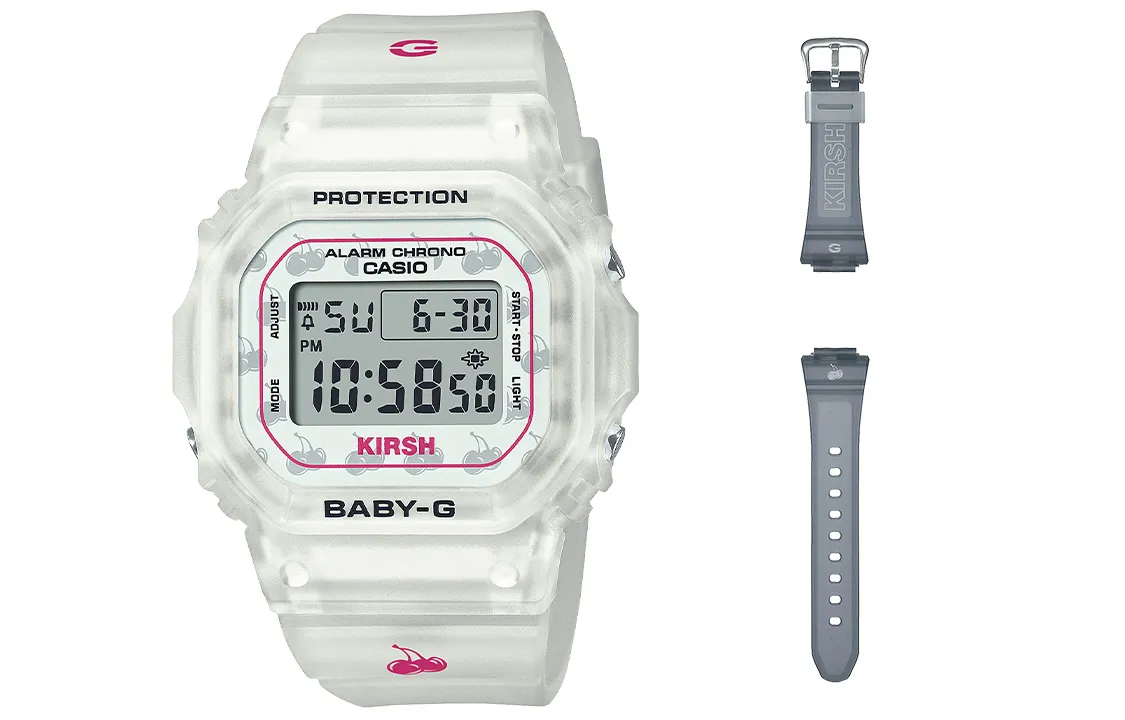 CASIO KIRSH BABY G Quartz Movement Resin Strap Watch Women's Watch White Dial