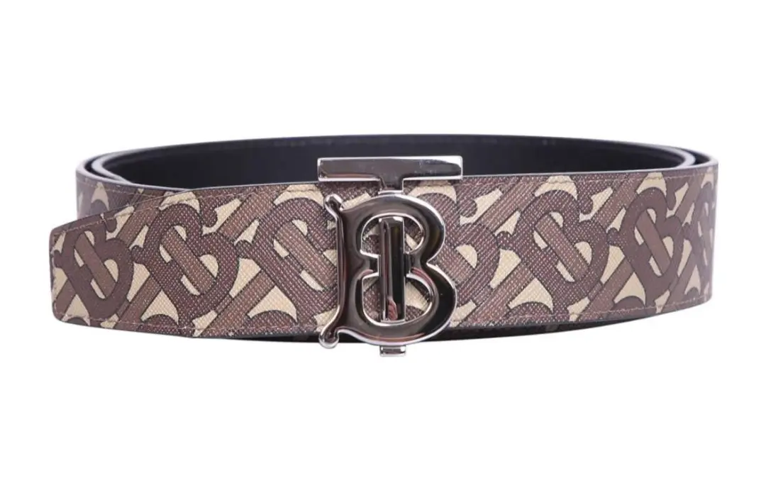 Burberry Leather Belts Men's Brown Width 4cm