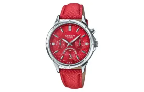 CASIO Women's SHEEN Red Watch SHE-3047L-4A