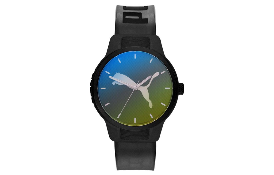PUMA Reset V2 Series Wrist Watches Quartz Movement Silicone Strap 43mm Multicolor Watch Dial Women's Watch P5092
