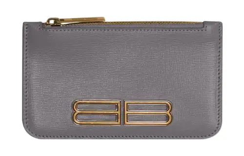 Balenciaga Calfskin Card Holder Women's Dark Gray