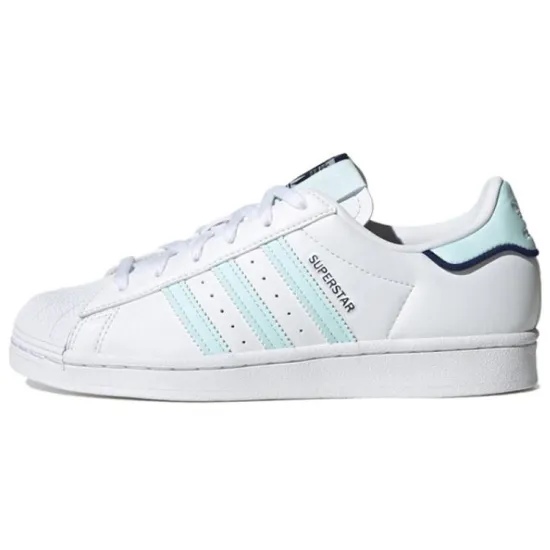 Adidas Originals Superstar Skateboard Shoes Women's Low-top White/Royal Blue