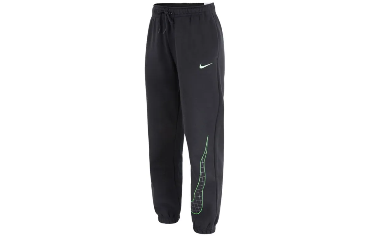 Nike Knitted Sweatpants Women's Black Moderate Straight Fit Pants