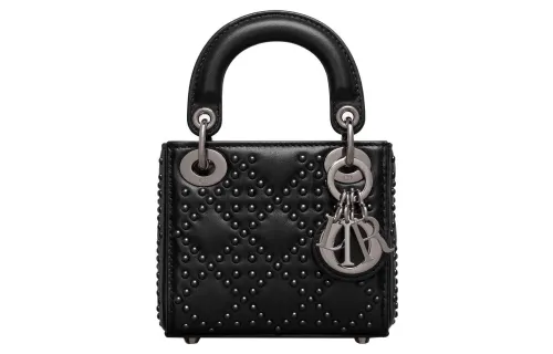 DIOR Lady Dior Sheepskin Handbag One Shoulder Handbag Mini Women's Black
