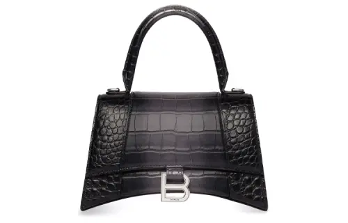 Balenciaga Hourglass Cow Leather Hourglass Bag, Handbag, Crossbody Bag, Shoulder Bag Small Women's Black